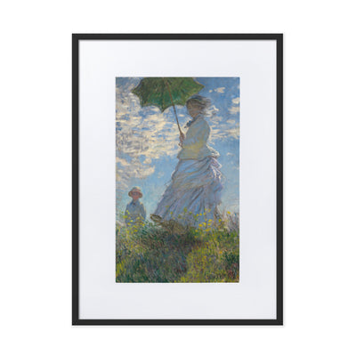 Poster mit Passepartout - Woman with a Parasol - Madame Monet and Her Son Claude Monet Schwarz / 50×70 cm artlia