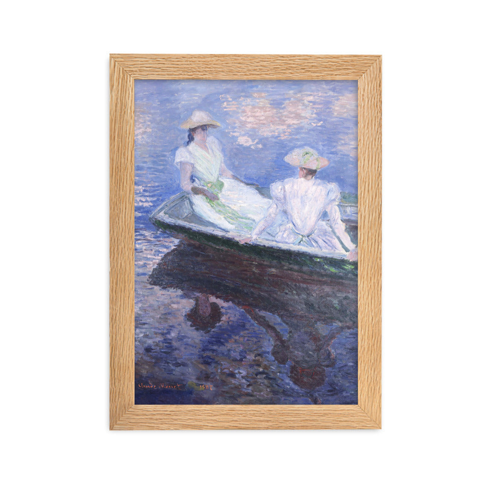 Poster mit Rahmen - Claude Monet, On the Boat Claude Monet Oak / 21×30 cm artlia