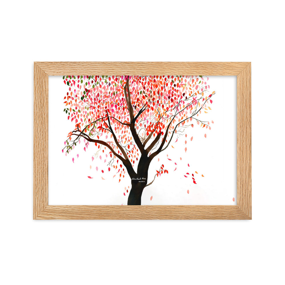 Poster mit Rahmen - falling Leaves, Gravity Seokhee Kim Oak / 21×30 cm artlia