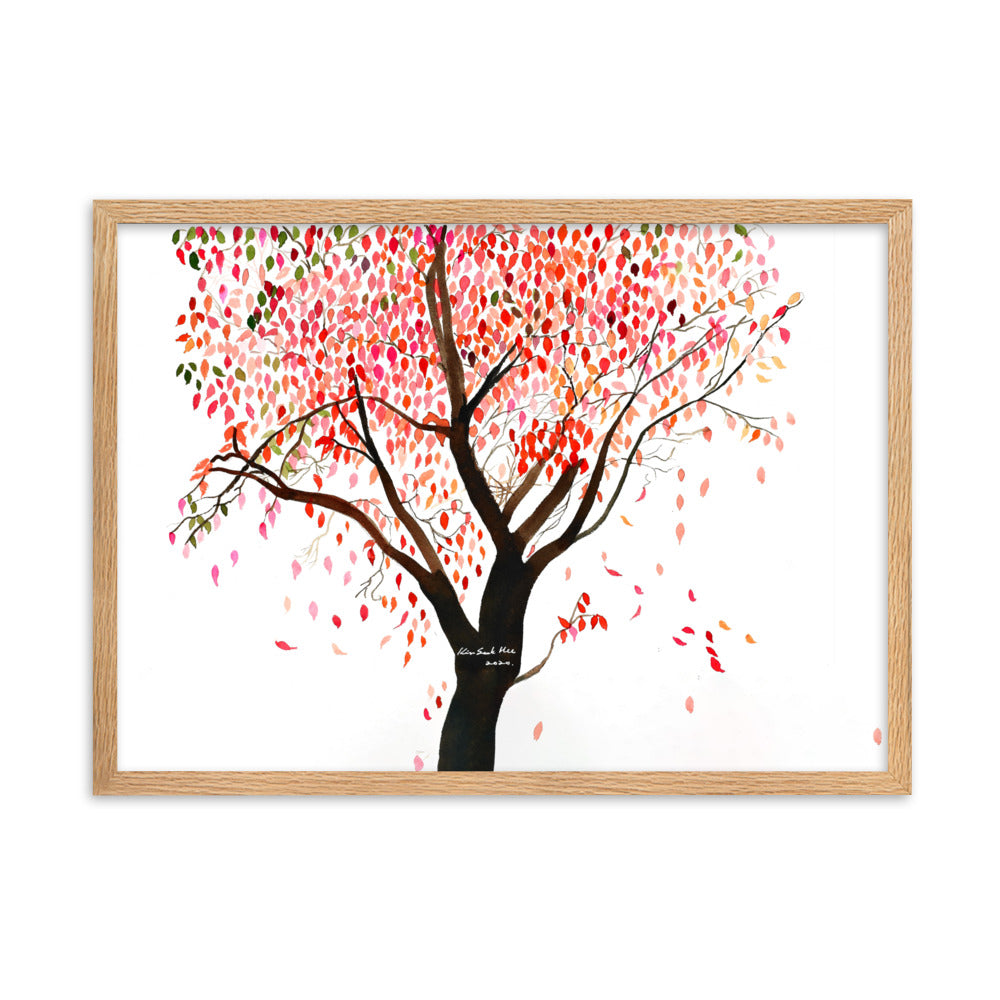 Poster mit Rahmen - falling Leaves, Gravity Seokhee Kim Oak / 50×70 cm artlia