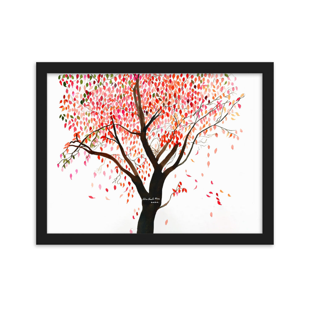 Poster mit Rahmen - falling Leaves, Gravity Seokhee Kim Schwarz / 30×40 cm artlia