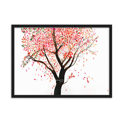 Poster mit Rahmen - falling Leaves, Gravity Seokhee Kim Schwarz / 50×70 cm artlia