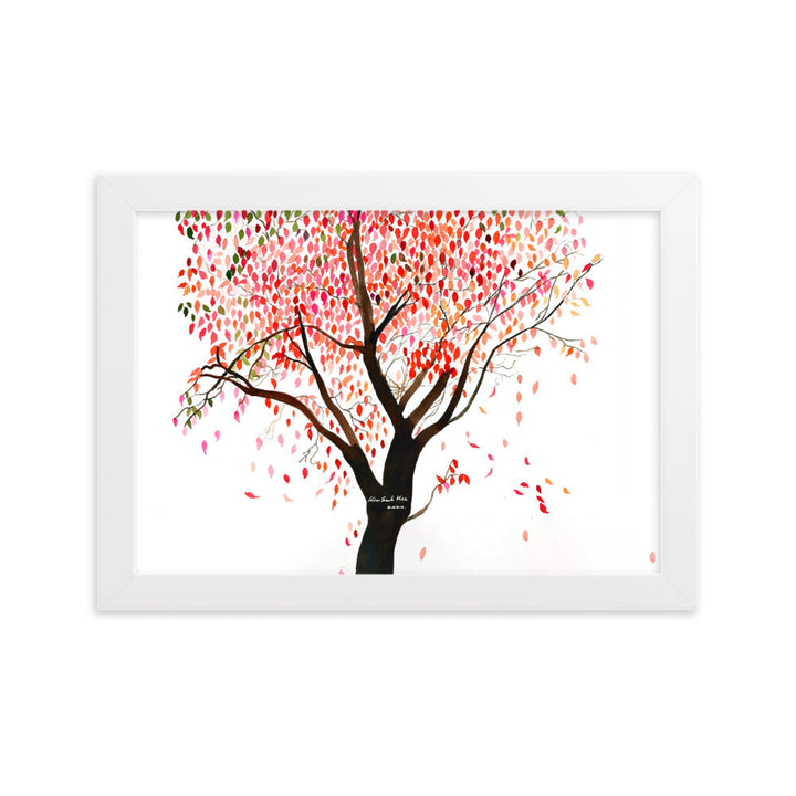 Poster mit Rahmen - falling Leaves, Gravity Seokhee Kim Weiß / 21×30 cm artlia