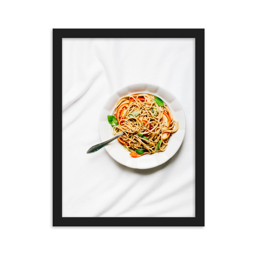 Poster mit Rahmen - leckere Spaghetti Kuratoren von artlia Schwarz / 30×40 cm artlia
