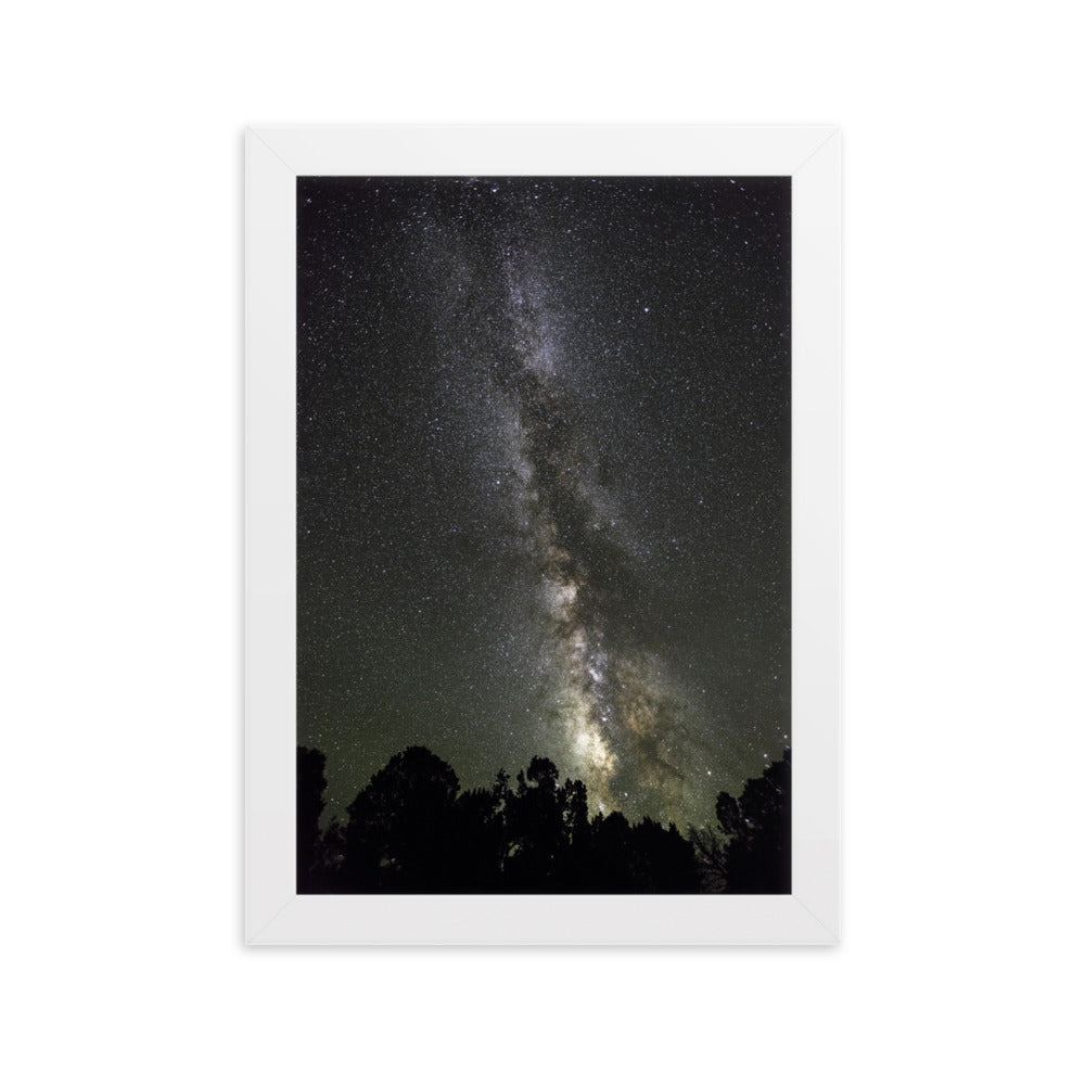 Poster mit Rahmen - Sternenhimmel Starry sky Kuratoren von artlia Weiß / 21×30 cm artlia