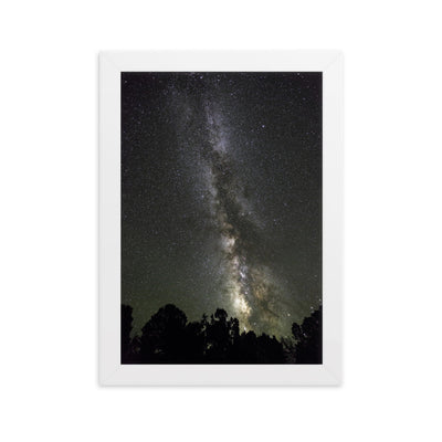 Poster mit Rahmen - Sternenhimmel Starry sky Kuratoren von artlia Weiß / 21×30 cm artlia