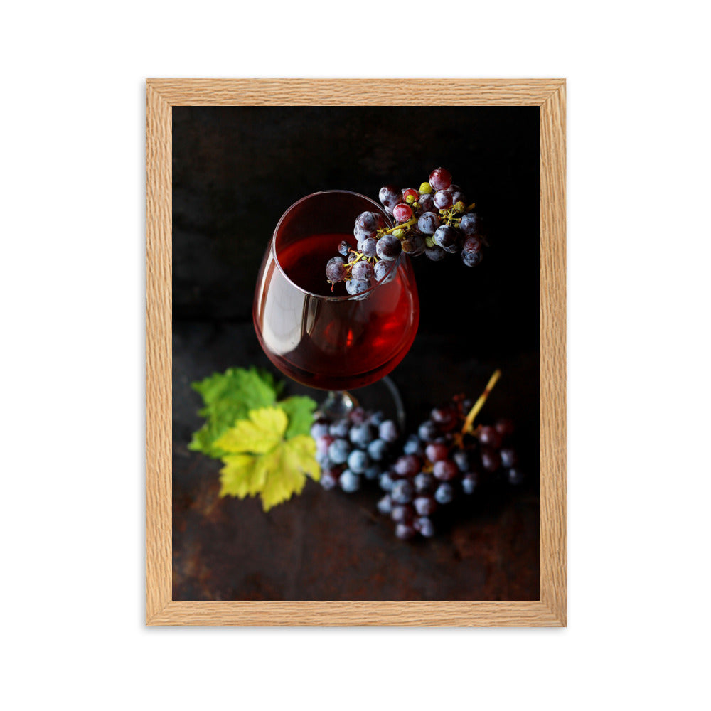 Poster mit Rahmen - Wein und Trauben Kuratoren von artlia Oak / 30×40 cm artlia