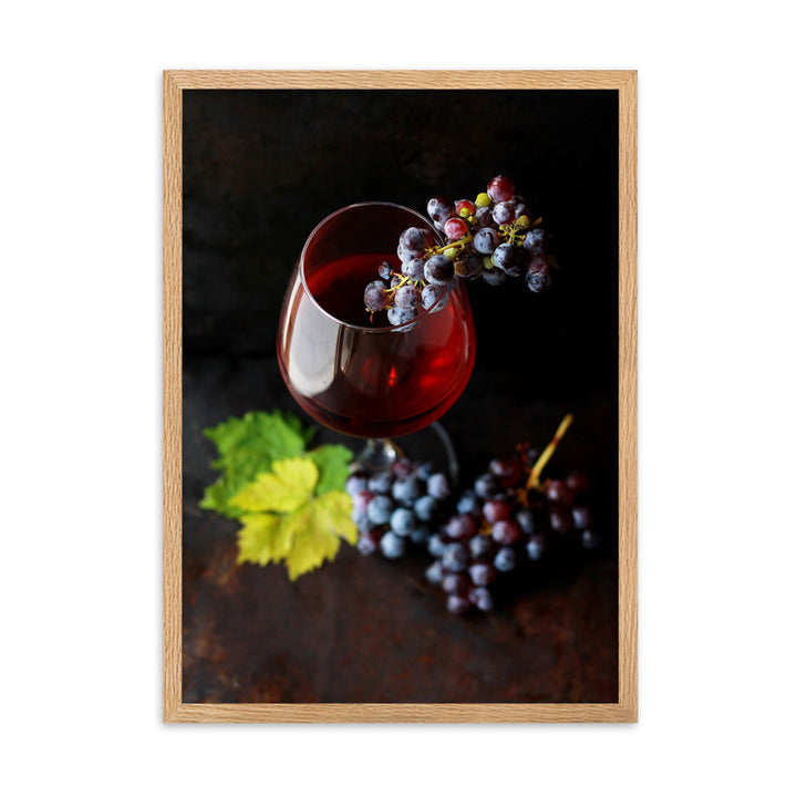 Poster mit Rahmen - Wein und Trauben Kuratoren von artlia Oak / 50×70 cm artlia