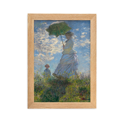 Poster mit Rahmen - Woman with a Parasol - Madame Monet and Her Son Claude Monet Oak / 21×30 cm artlia