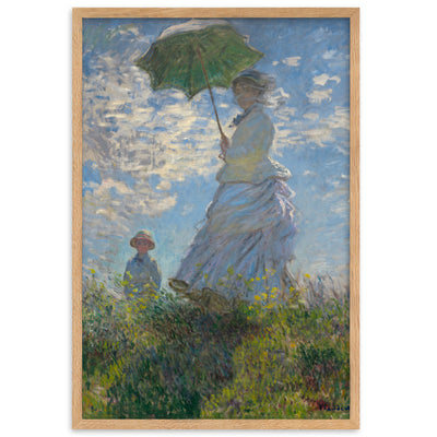 Poster mit Rahmen - Woman with a Parasol - Madame Monet and Her Son Claude Monet Oak / 61×91 cm artlia
