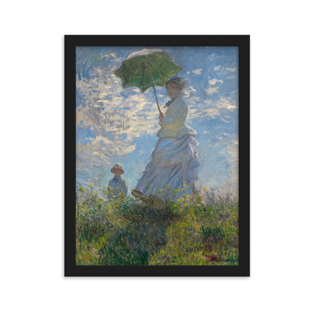 Poster mit Rahmen - Woman with a Parasol - Madame Monet and Her Son Claude Monet Schwarz / 30×40 cm artlia