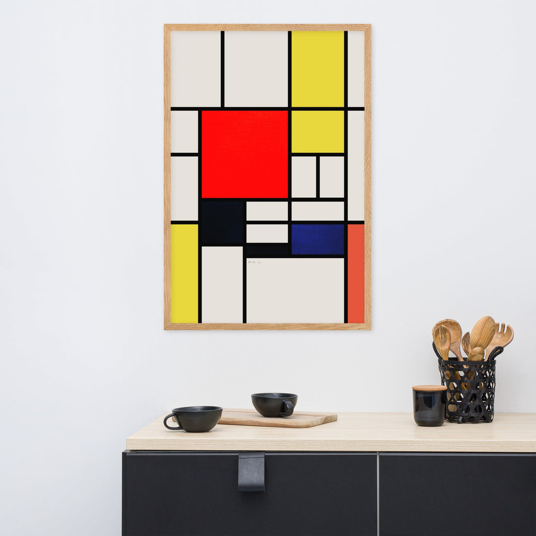 Poster - Mondrian, Composition with red yellow black gray and blue Piet Mondrian artlia