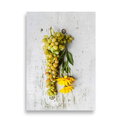 Poster - Weintrauben und Blumen Kuratoren von artlia 70×100 cm artlia