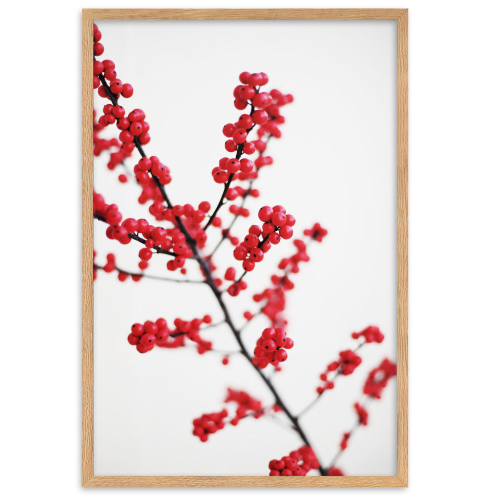 Red Berries - Poster im Rahmen Kuratoren von artlia Oak / 61×91 cm artlia
