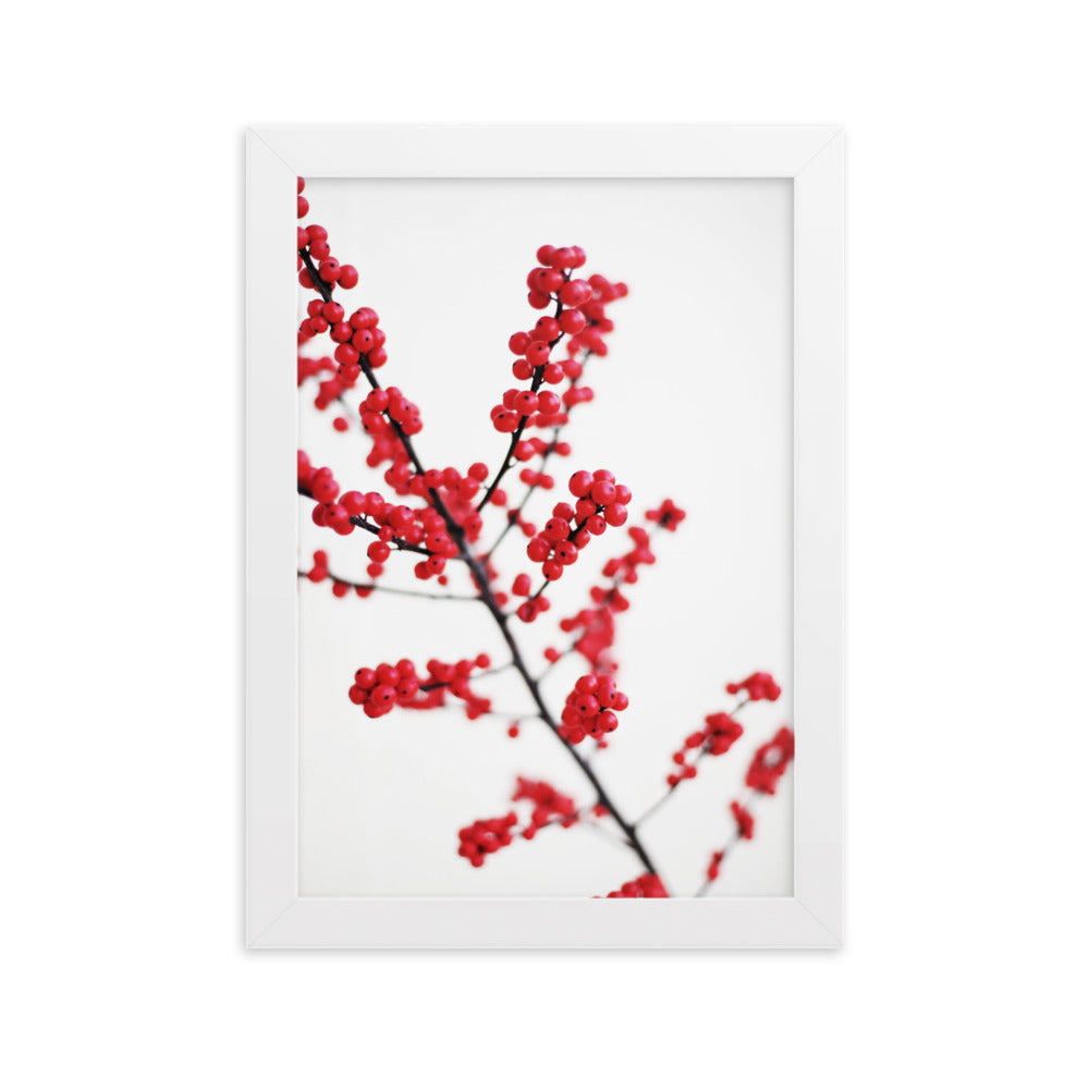 Red Berries - Poster im Rahmen Kuratoren von artlia Weiß / 21×30 cm artlia