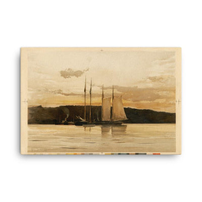 Schiffe im Sonnenuntergang - Leinwand Boston Public Library 61x91 cm artlia