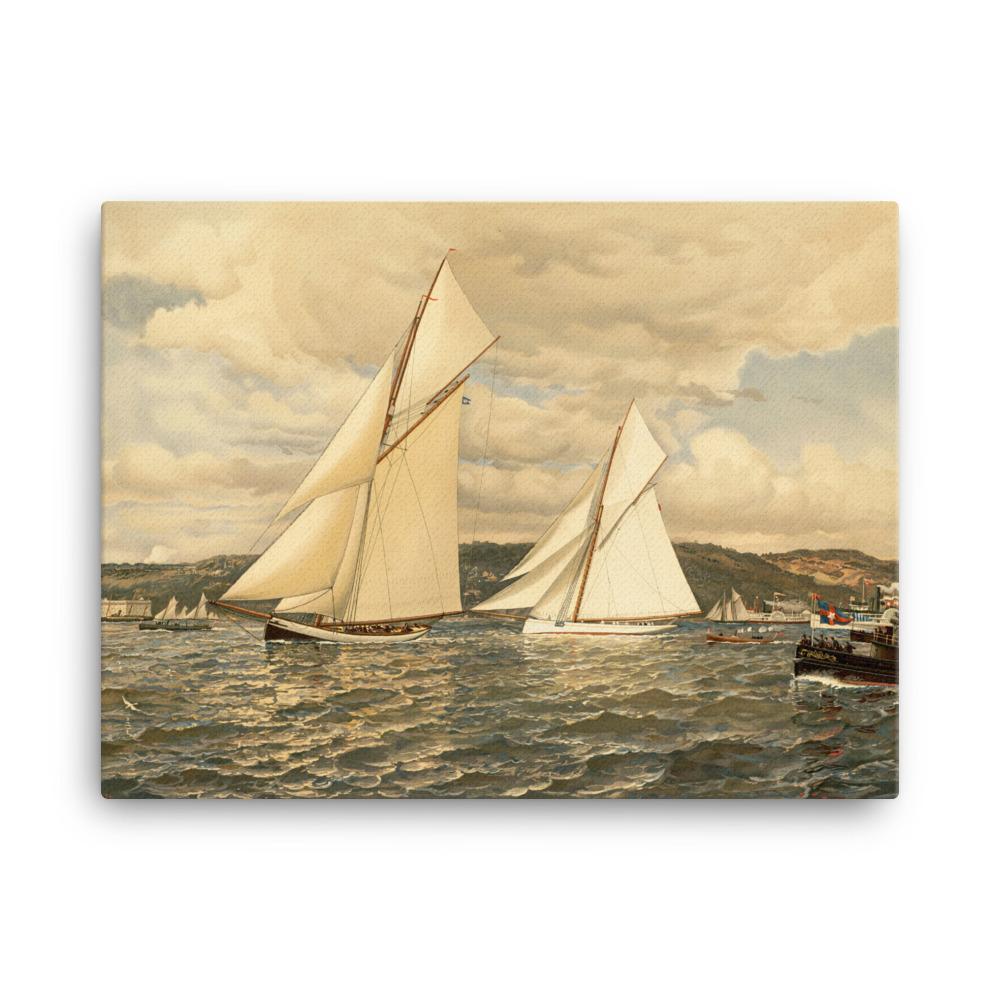 Schiffsrennen - Leinwand Boston Public Library 30x41 cm artlia