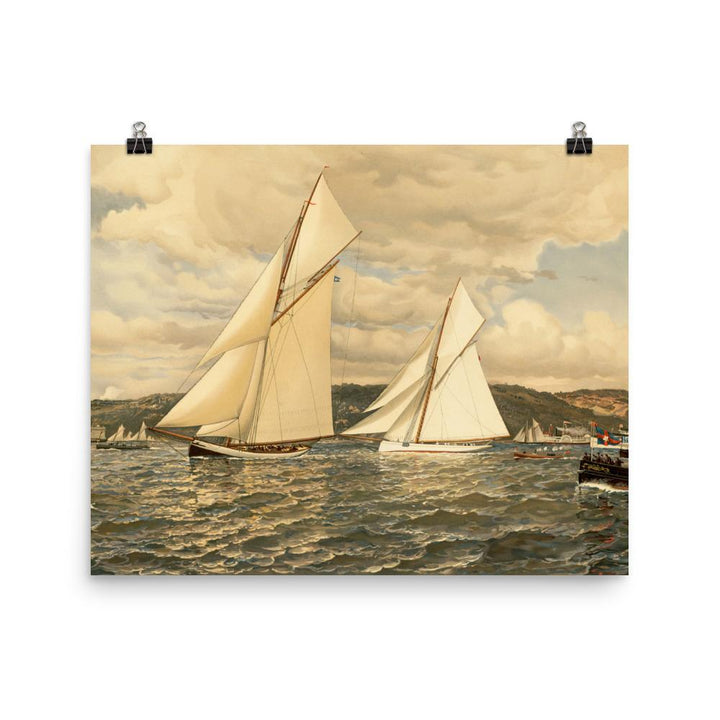 Schiffsrennen - Poster Boston Public Library 20x25 cm artlia