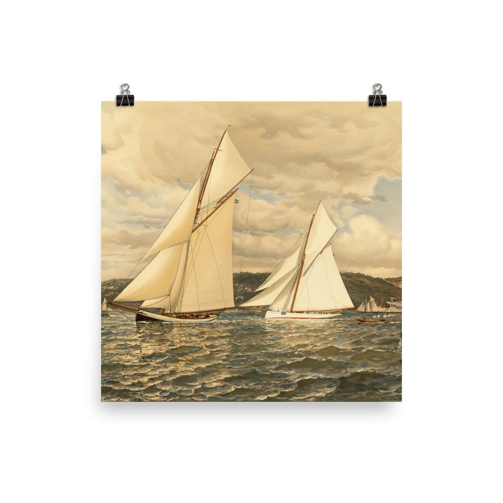 Schiffsrennen - Poster Boston Public Library 25x25 cm artlia