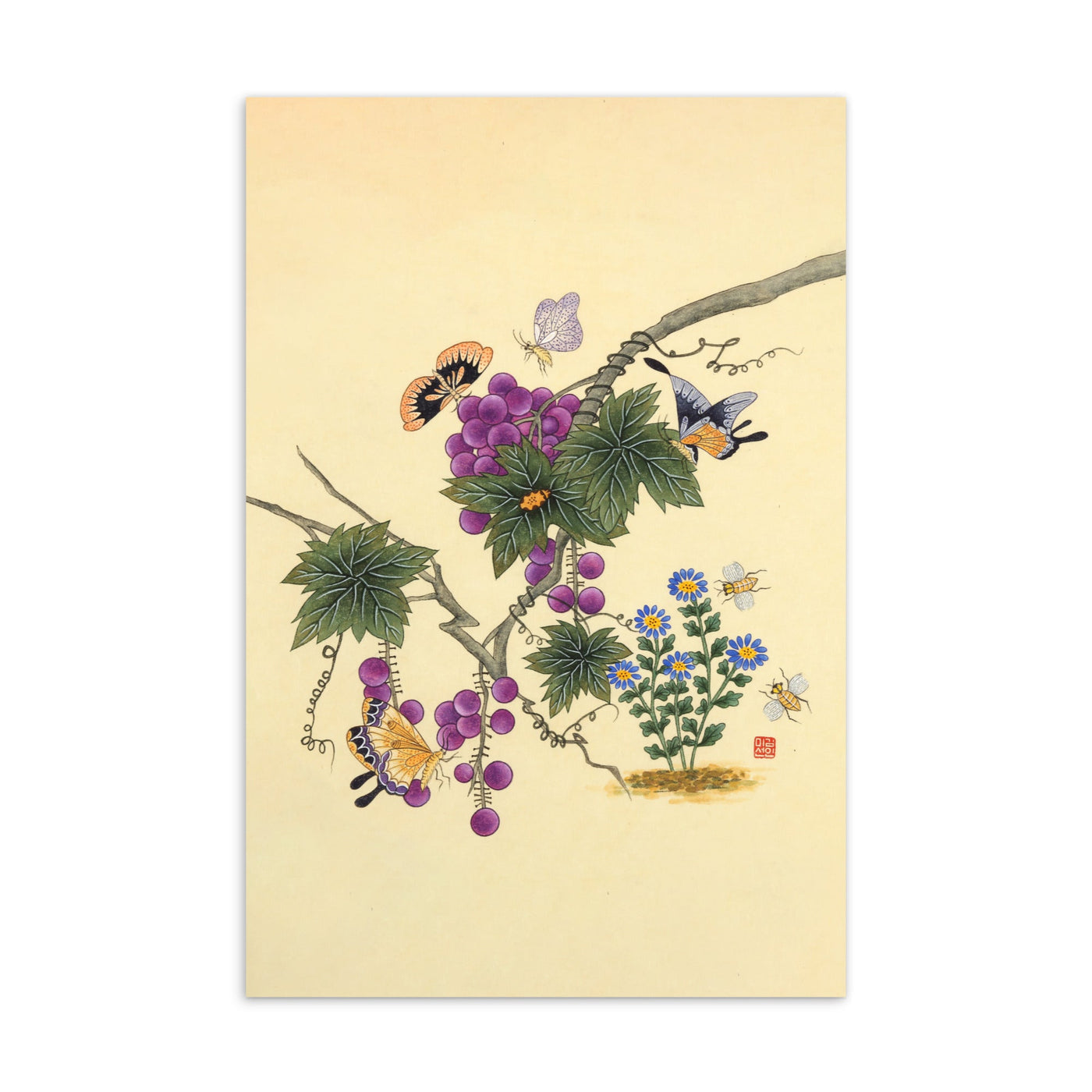 Schmetterlinge auf Traubenbaum - Postkarte Misun Kim artlia