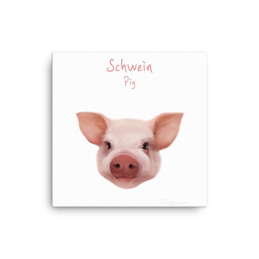 Schwein - Leinwand dear.bon.vivant 30x30 cm artlia