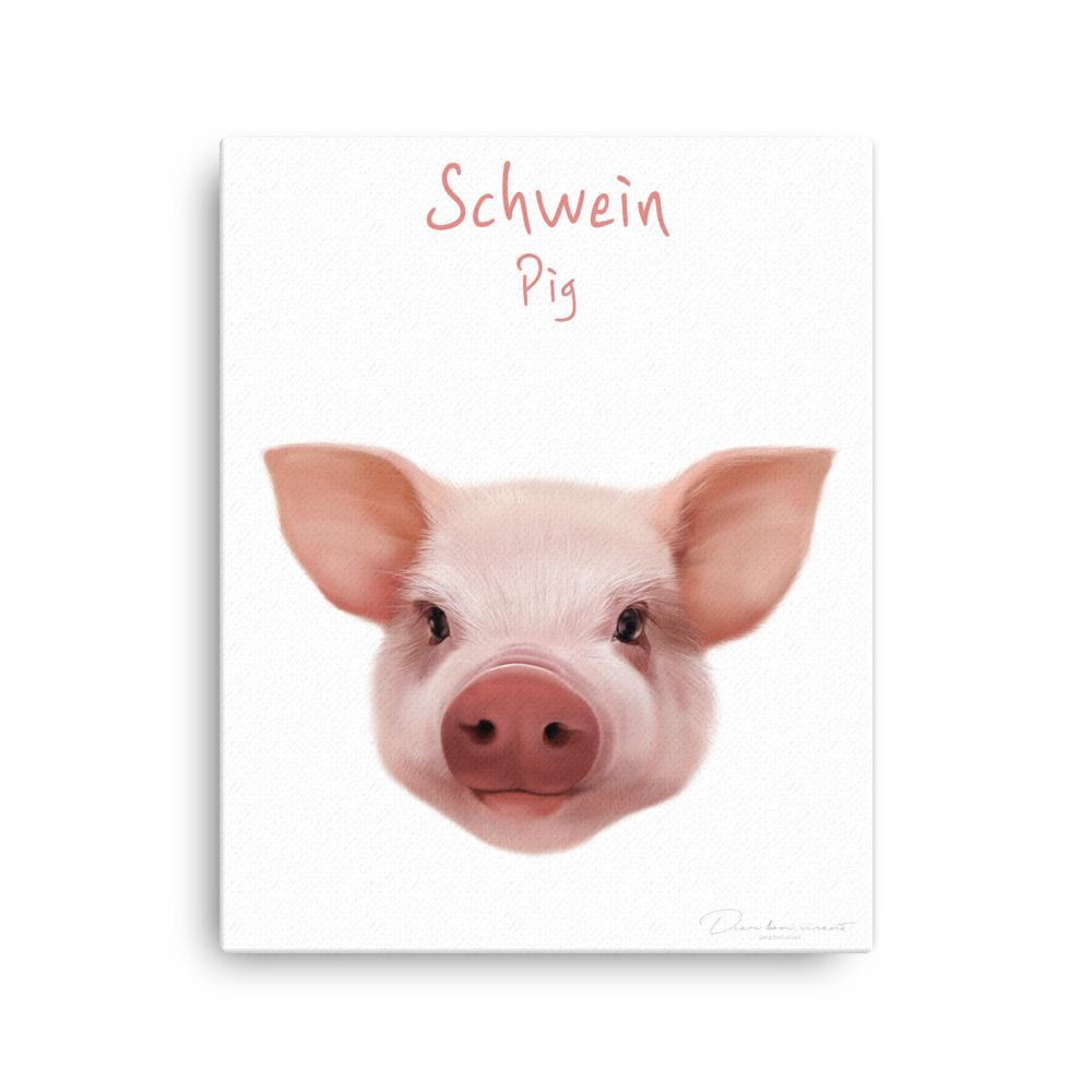 Schwein - Leinwand dear.bon.vivant 41x51 cm artlia