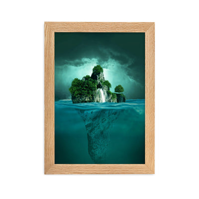 schwimmende Insel - Poster im Rahmen Kuratoren von artlia Oak / 21×30 cm artlia