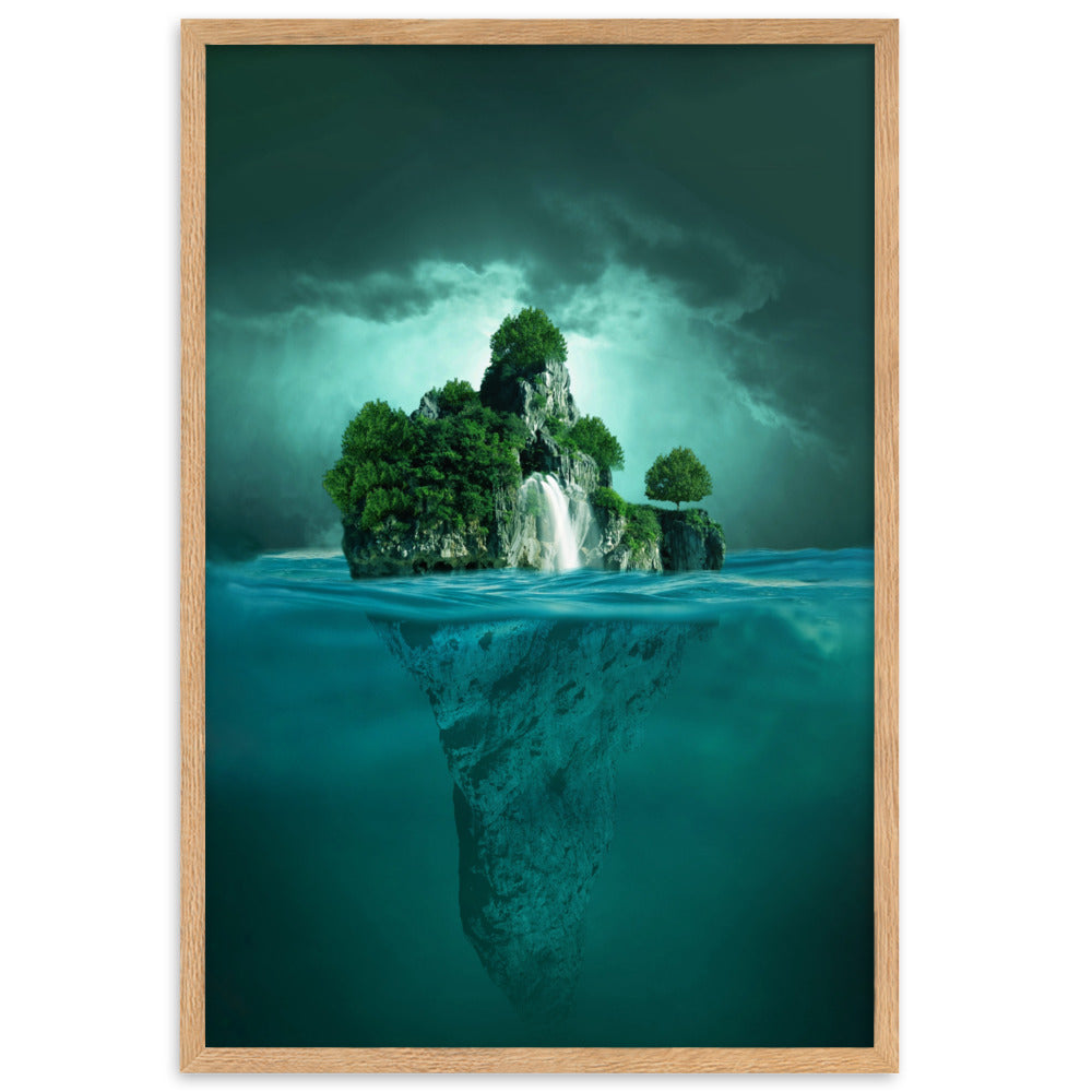 schwimmende Insel - Poster im Rahmen Kuratoren von artlia Oak / 61×91 cm artlia