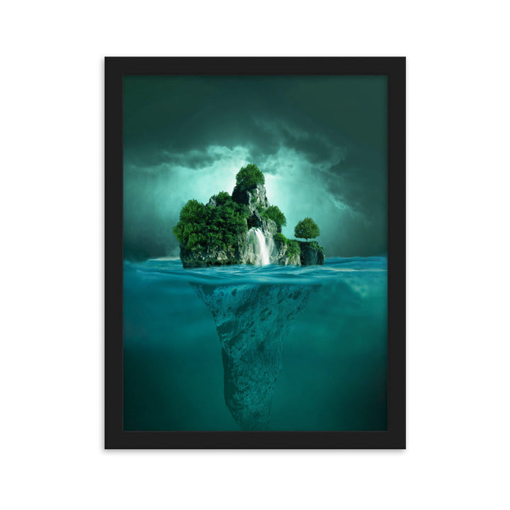 schwimmende Insel - Poster im Rahmen Kuratoren von artlia Schwarz / 30×40 cm artlia
