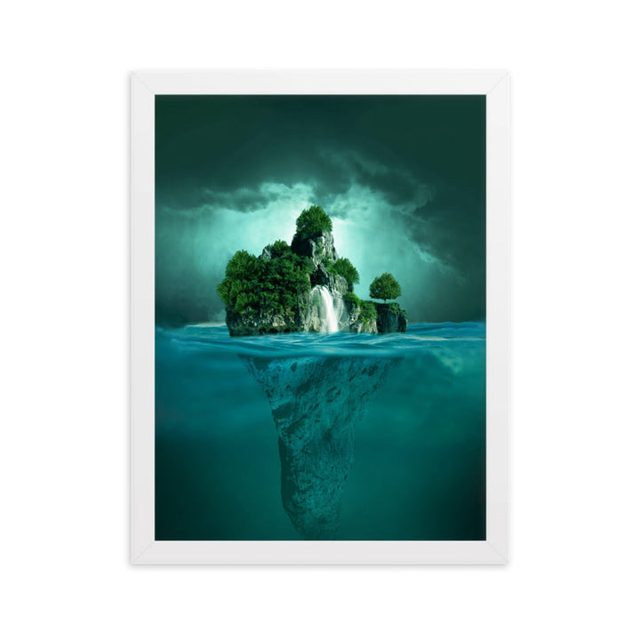 schwimmende Insel - Poster im Rahmen Kuratoren von artlia Weiß / 30×40 cm artlia
