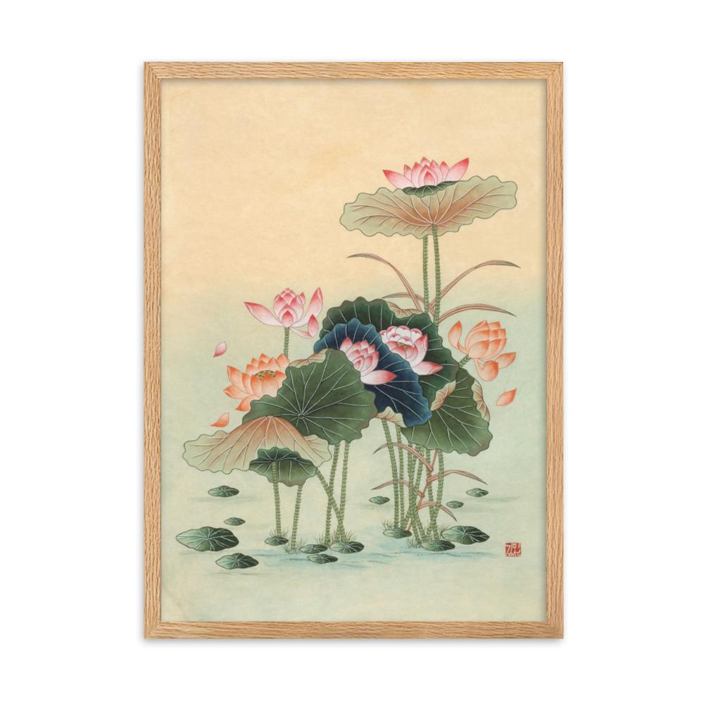 Seerosen - Poster im Rahmen Misun Kim Oak / 50×70 cm artlia