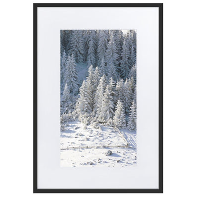 Snow Landscape 3 - Poster im Rahmen mit Passepartout artlia Schwarz / 61×91 cm artlia
