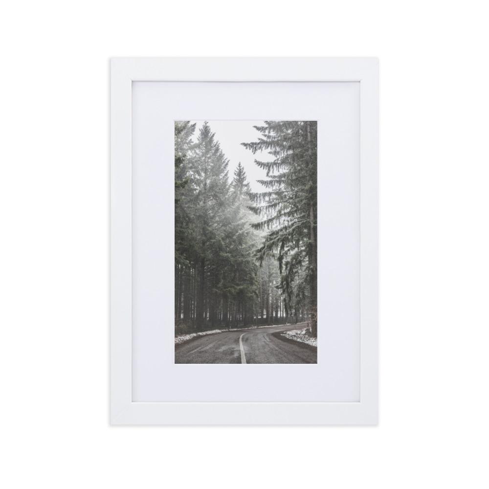 Snow Landscape 6 - Poster im Rahmen mit Passepartout artlia Weiß / 21×30 cm artlia