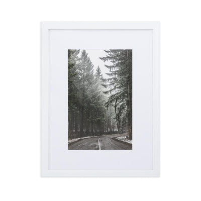 Snow Landscape 6 - Poster im Rahmen mit Passepartout artlia Weiß / 30×40 cm artlia
