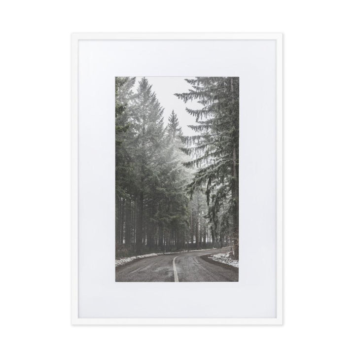 Snow Landscape 6 - Poster im Rahmen mit Passepartout artlia Weiß / 50×70 cm artlia