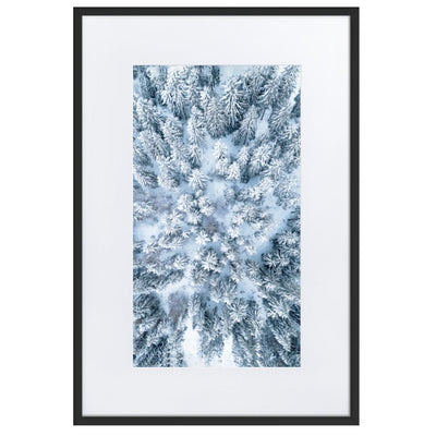 Snow Landscape 7 - Poster im Rahmen mit Passepartout artlia Schwarz / 61×91 cm artlia