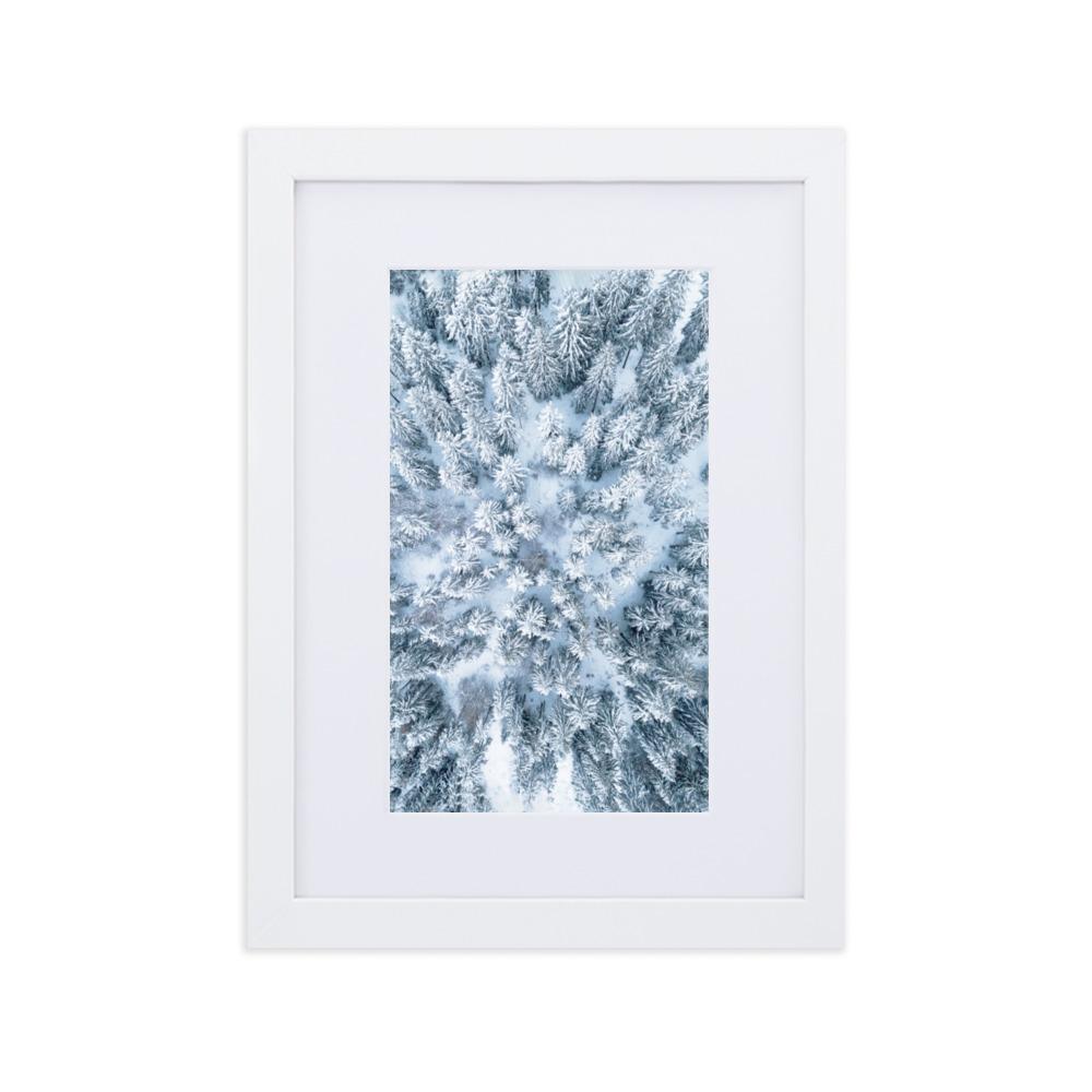 Snow Landscape 7 - Poster im Rahmen mit Passepartout artlia Weiß / 21×30 cm artlia
