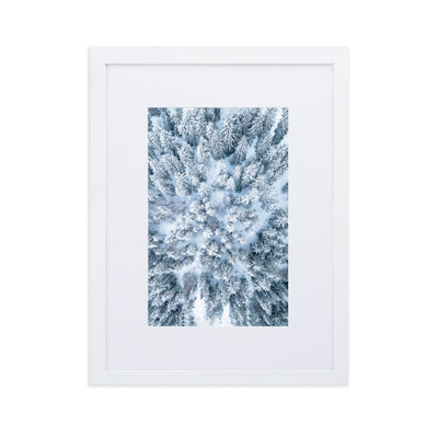 Snow Landscape 7 - Poster im Rahmen mit Passepartout artlia Weiß / 30×40 cm artlia