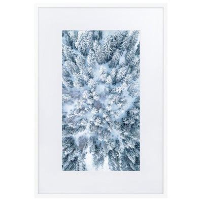 Snow Landscape 7 - Poster im Rahmen mit Passepartout artlia Weiß / 61×91 cm artlia