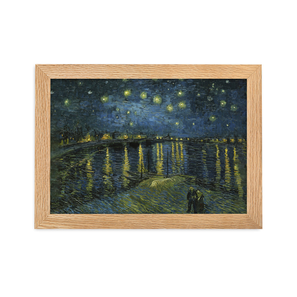 Starry Night Over the Rhône - Poster im Rahmen Van Gogh Oak / 21×30 cm artlia