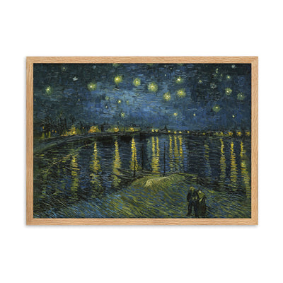 Starry Night Over the Rhône - Poster im Rahmen Van Gogh Oak / 50×70 cm artlia