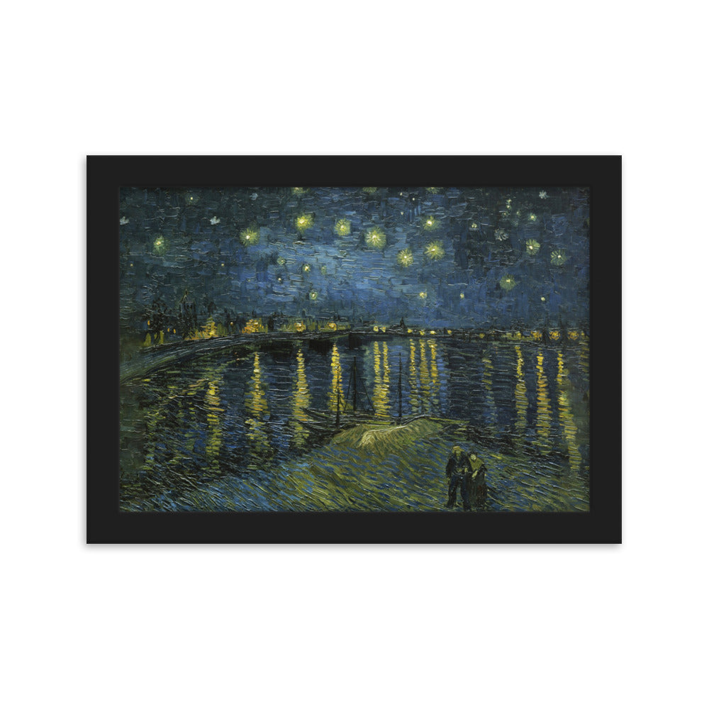 Starry Night Over the Rhône - Poster im Rahmen Van Gogh Schwarz / 21×30 cm artlia