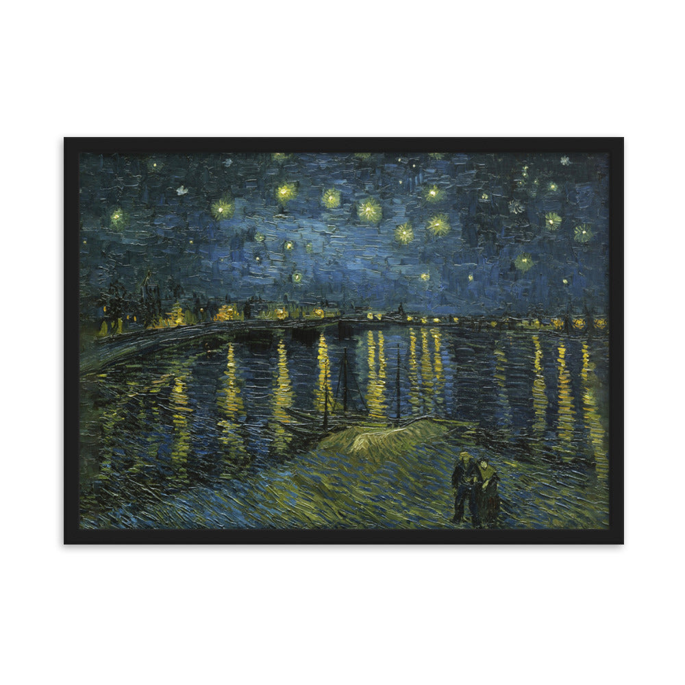 Starry Night Over the Rhône - Poster im Rahmen Van Gogh Schwarz / 50×70 cm artlia