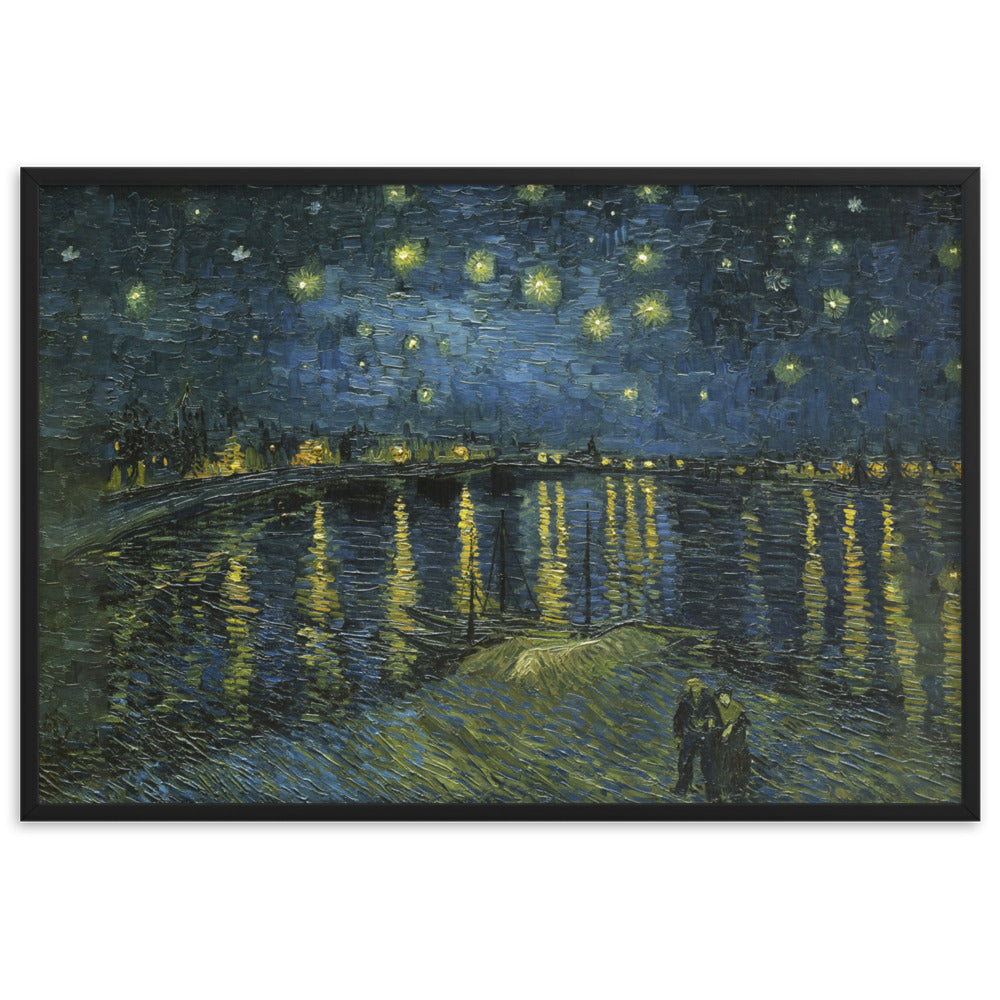 Starry Night Over the Rhône - Poster im Rahmen Van Gogh Schwarz / 61×91 cm artlia