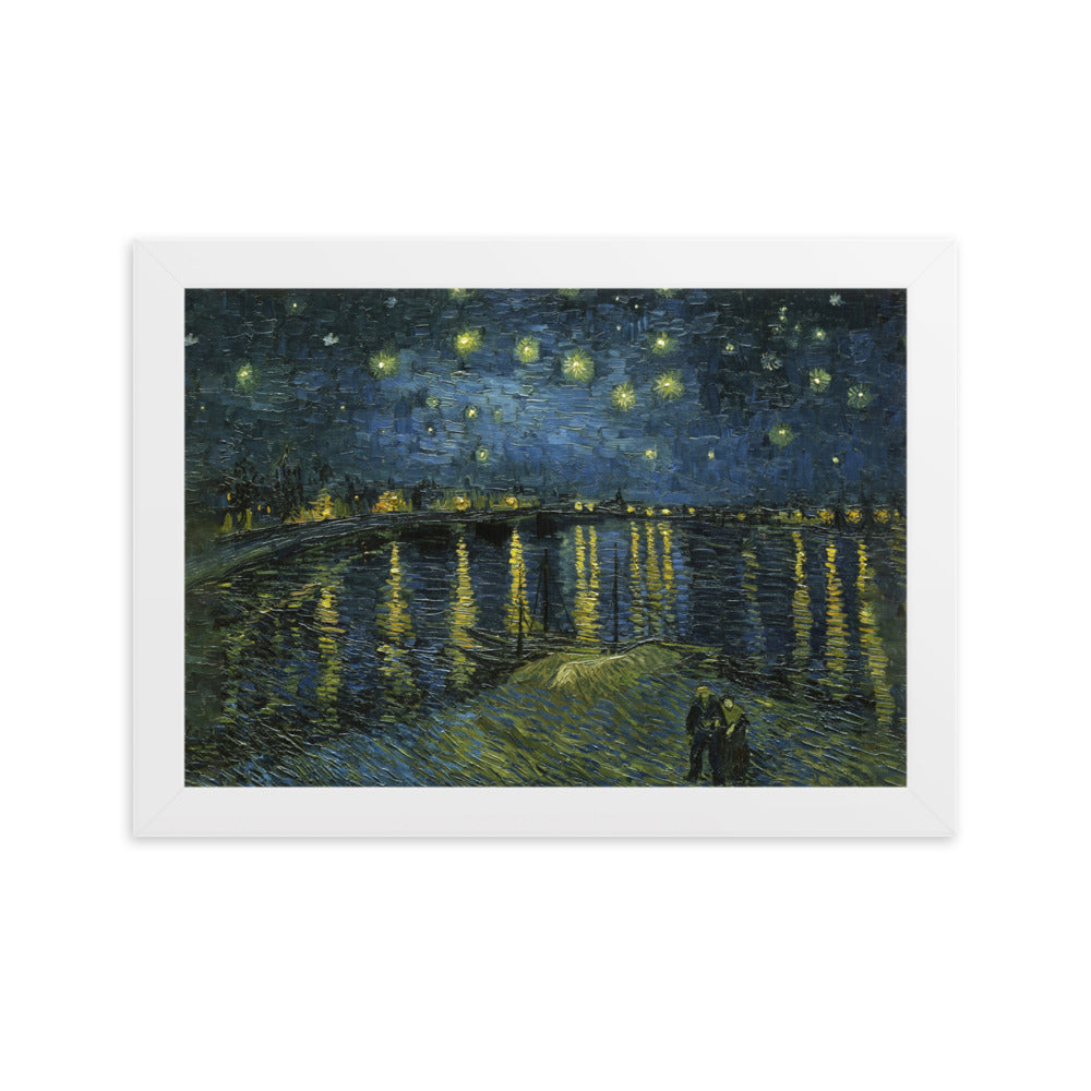 Starry Night Over the Rhône - Poster im Rahmen Van Gogh Weiß / 21×30 cm artlia