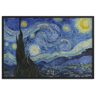 Starry Night, Van Gogh - Poster im Rahmen Van Gogh horizontal (original) / Schwarz / 61×91 cm artlia