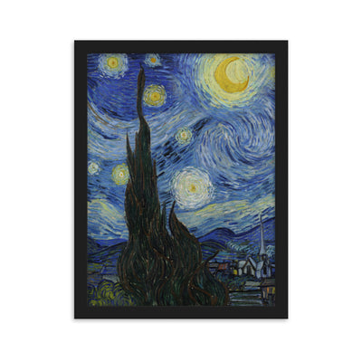 Starry Night, Van Gogh - Poster im Rahmen Van Gogh vertikal / Schwarz / 30×40 cm artlia