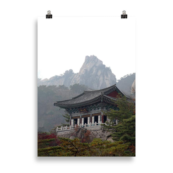 Temple in the mountain Tempel im Berg - Poster artlia 70×100 cm artlia