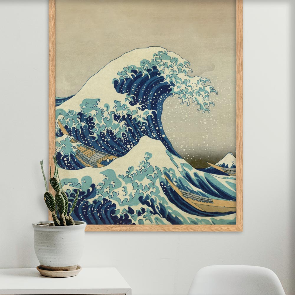 The Great Wave Hokusai - Poster im Rahmen Katsushika Hokusai artlia