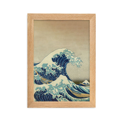 The Great Wave Hokusai - Poster im Rahmen Katsushika Hokusai vertical / Oak / 21×30 cm artlia
